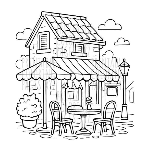 Charming European Street Cafe Scene