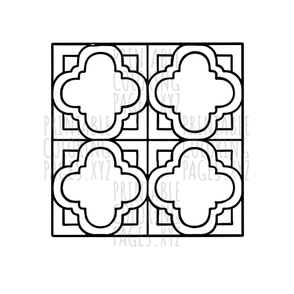 Intricate Quatrefoil Tile Patterns to Color