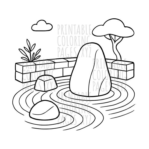 Tranquil Zen Rock Garden Scenes