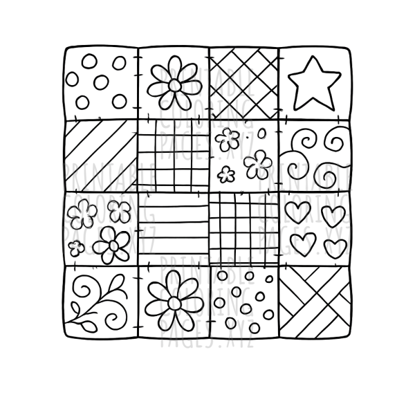 Creative Quilt Patchwork Patterns to Color