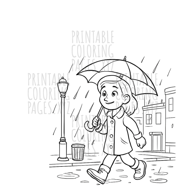 Cozy Rainy City Street Scene