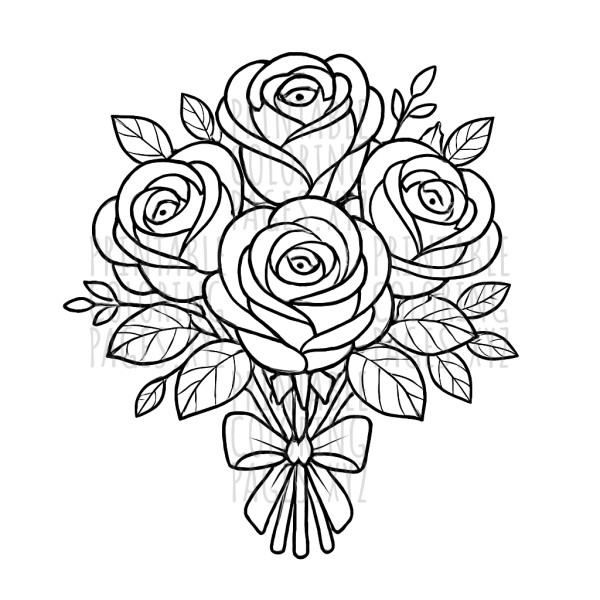 Elegant Red Roses Bouquet Art