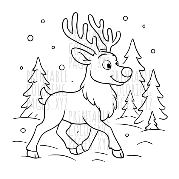 Reindeer Adventure in a Snowy Forest