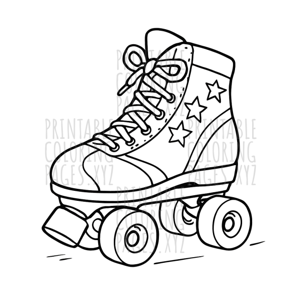 Groovy Retro Roller Skates Coloring Fun
