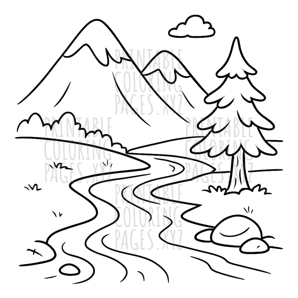 Majestic River Flowing Through Mountain Valleys