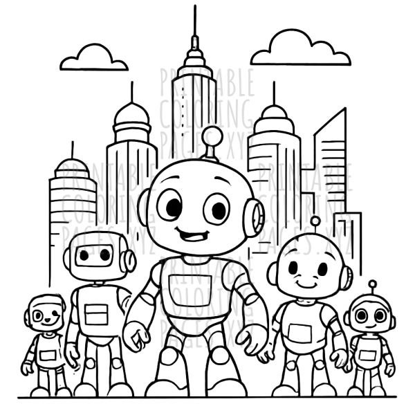Futuristic Robot City Skyline Adventure