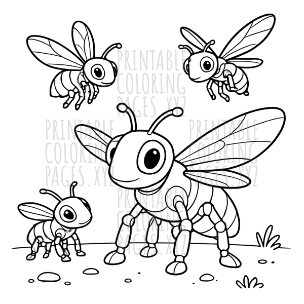 Futuristic Robotic Insect Swarm Adventure