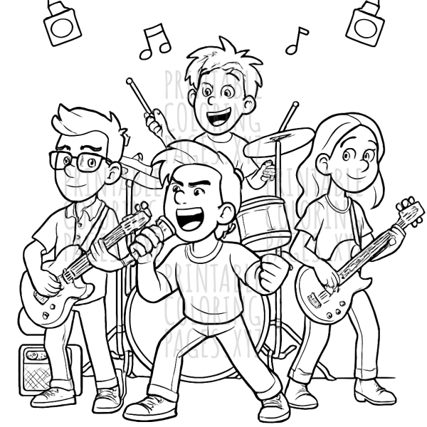 Rock Band Live Performance Scene