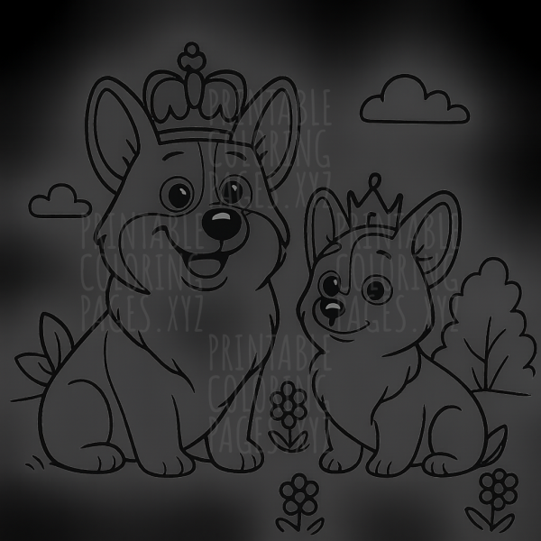 Royal Corgis' Garden Adventure