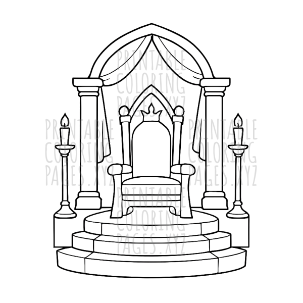 Majestic Royal Palace Throne Room Scene