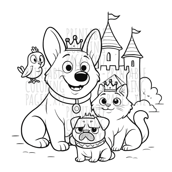 Majestic Royal Pets in the Castle Courtyard