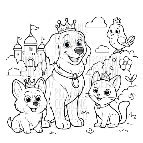 Majestic Royal Pets in the Palace Garden
