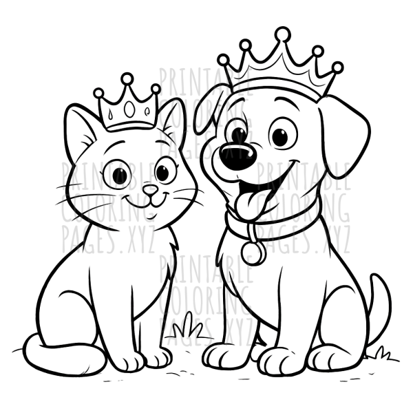 Regal Adventures with Royal Pets Wearing Crowns