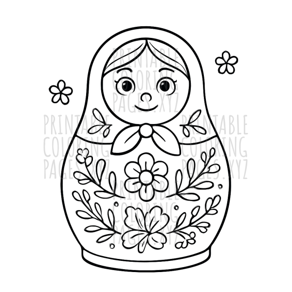 Charming Russian Nesting Dolls Patterns to Color