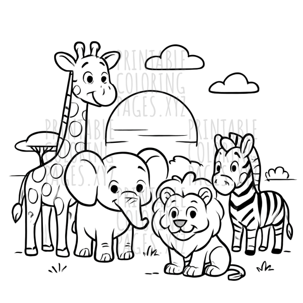 Sunset Safari Adventure with Wild Animals