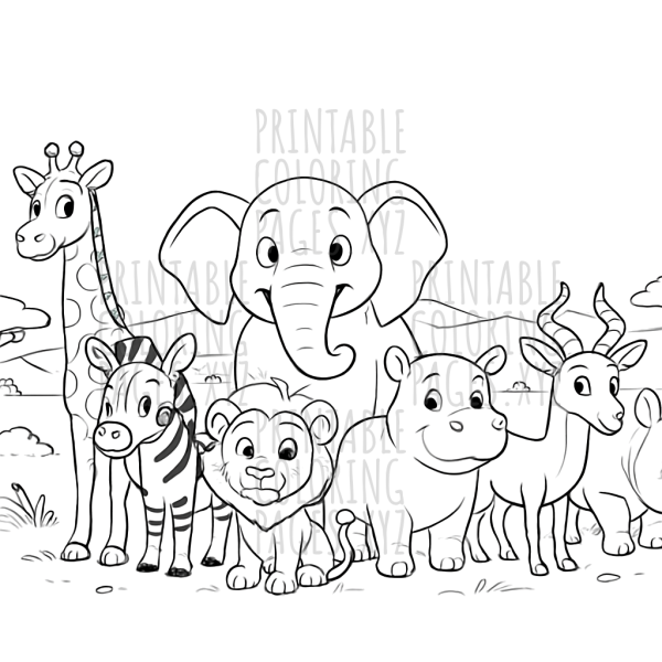 Safari Wildlife Adventure Scene