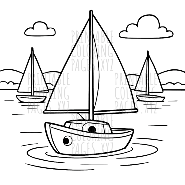 Serene Sailboats Gliding on a Calm Lake