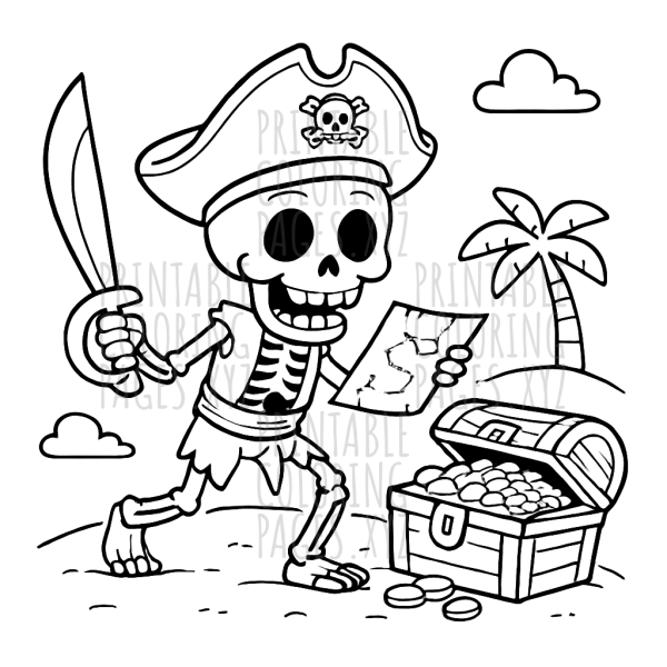 Skeleton Pirate Treasure Hunt Adventure