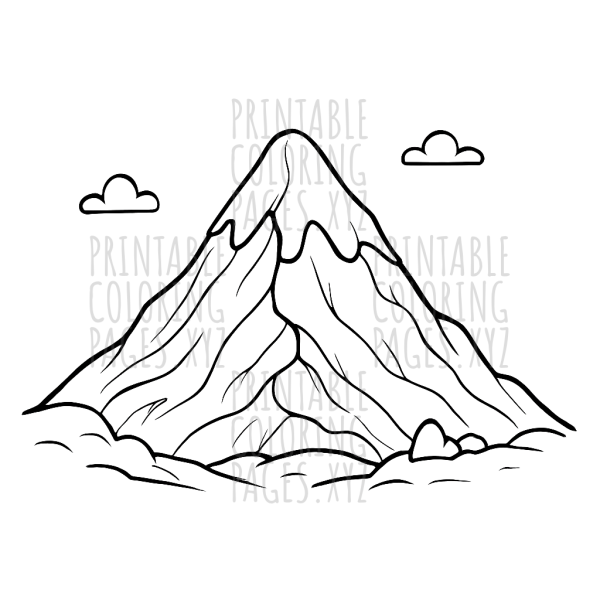 Majestic Snow-Capped Mountain Coloring Adventure