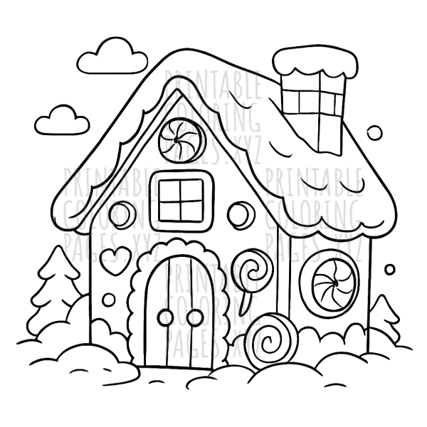 Cozy Snow-Covered Gingerbread House Adventure