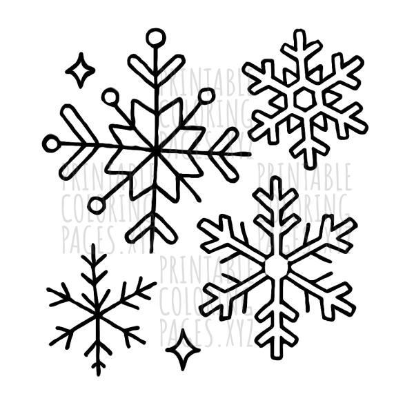 Intricate Snowflakes with Geometric Shapes
