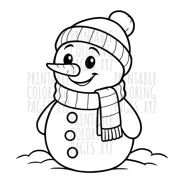 Cozy Snowman with Scarf and Hat