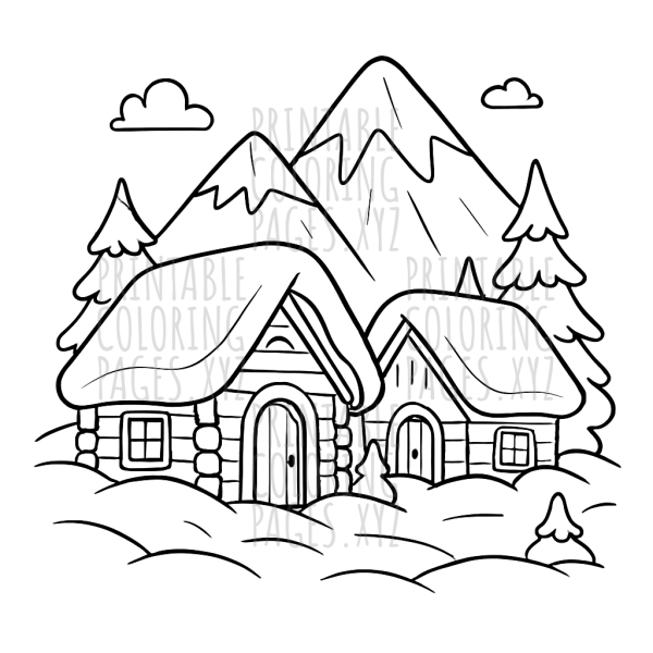 Cozy Snowy Mountain Cabins Adventure