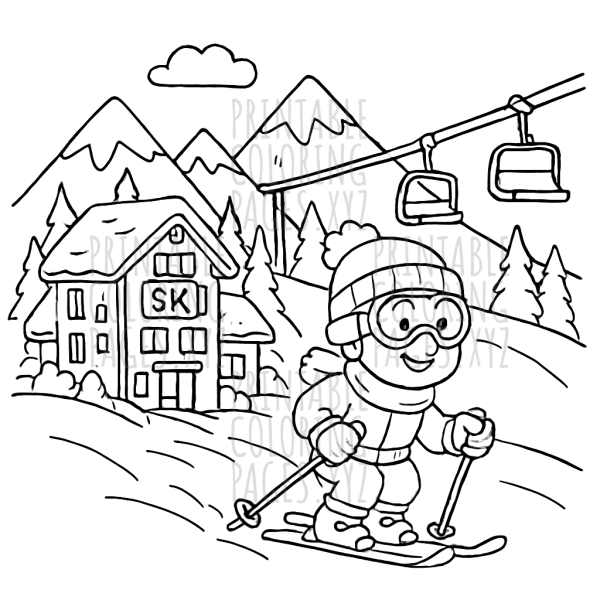 Winter Adventure at the Snowy Mountain Ski Resort