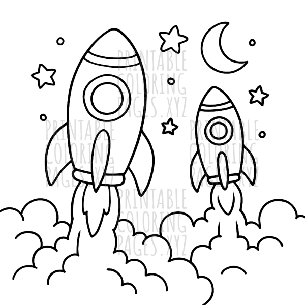 Nighttime Space Rocket Launch Adventure
