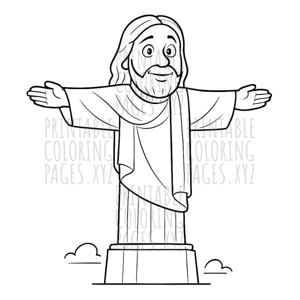 Majestic Christ Redeemer Coloring Adventure