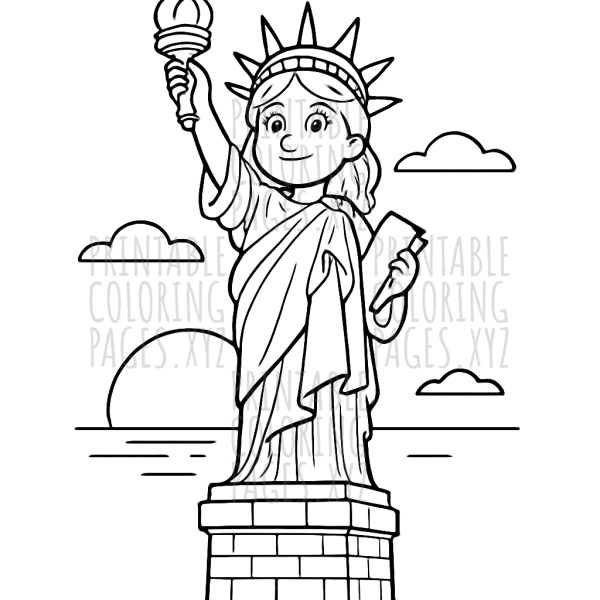 Sunset Serenity at the Statue of Liberty