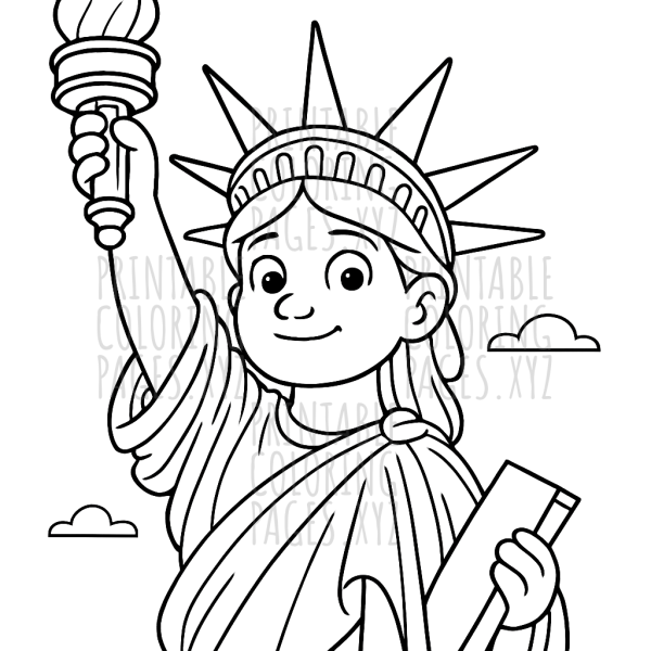 Magnificent Statue of Liberty Closeup Coloring Page