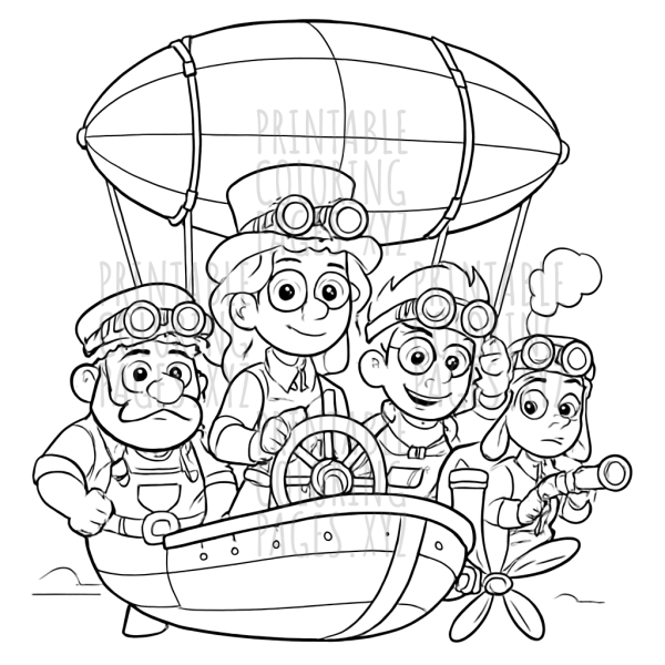 Captain Bright Sparks and the Steampunk Airship Crew