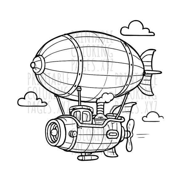 Journey Through the Skies with a Steampunk Airship
