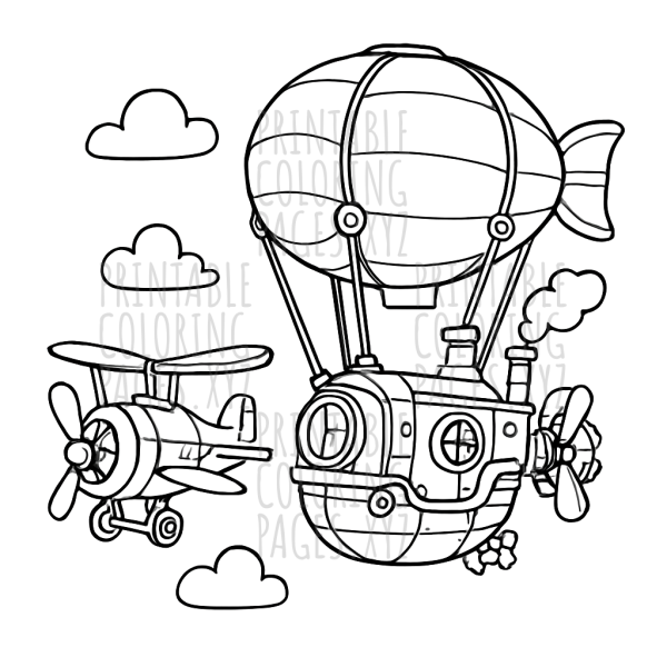 Inventive Steampunk Flying Machines Adventure