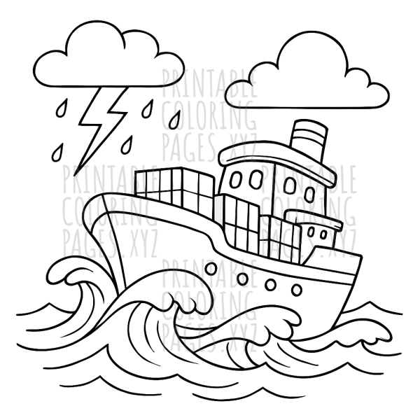 Stormy Ocean Cargo Ship Adventure