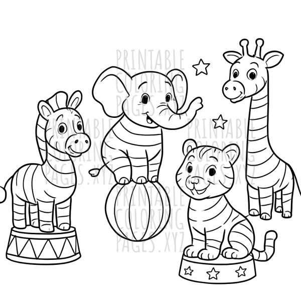 Vibrant Striped Carnival Animals Adventure