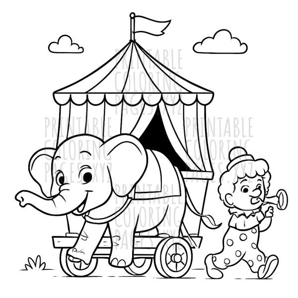 Bright Striped Circus Tent Parade Adventure