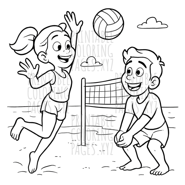 Sunny Beach Volleyball Game Adventure