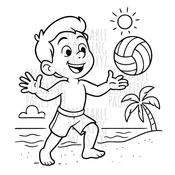 Sunny Summer Beach Volleyball Adventure