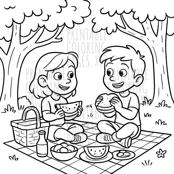Sunny Summer Picnic Under Shady Trees