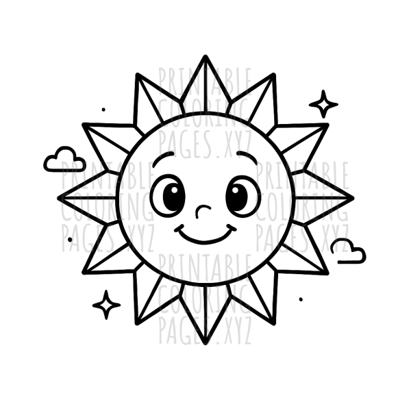 Radiant Sun with Geometric Rays