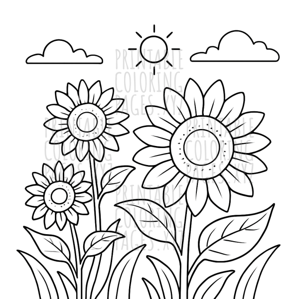 Sunny Sunflowers Under a Bright Blue Sky