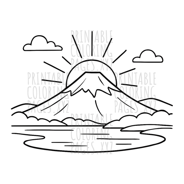 Serene Sunset Over Mount Fuji