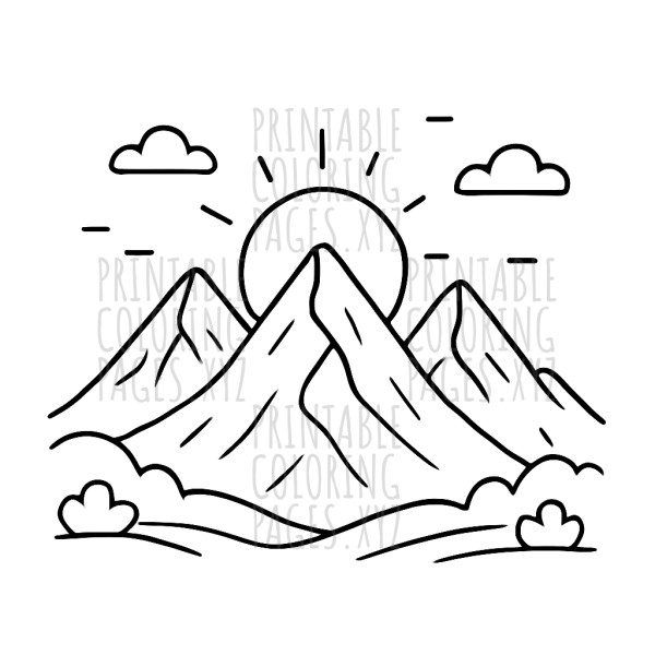 Tranquil Sunset Over Mountain Peaks