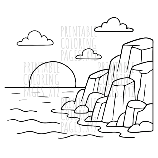 Serene Sunset Over Rocky Cliffs