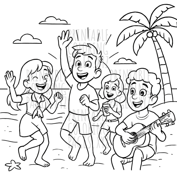 Sunset Summer Beach Party Fun
