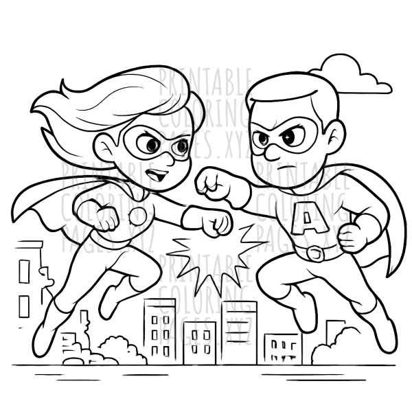 Heroic Showdown in Superhero City