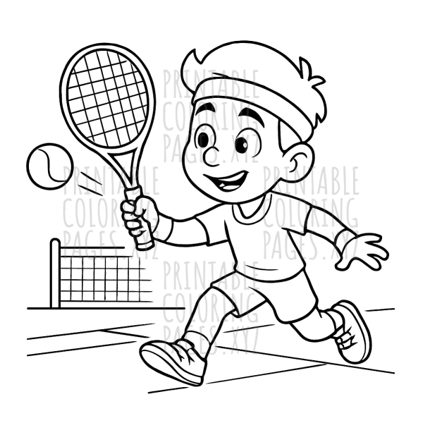 Serve and Volley: Tennis Court Action Scene