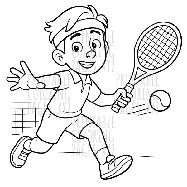 Exciting Tennis Match Action Scene